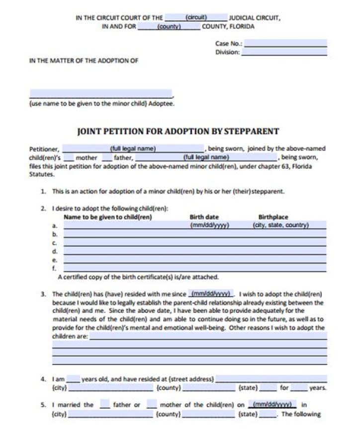 Who is the petitioner in a step parent adoption?