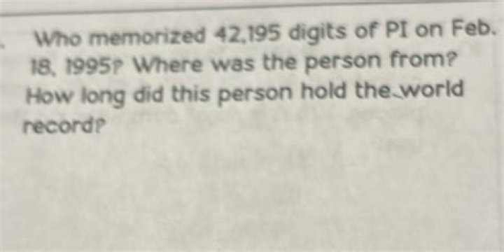 Who memorized 42195 digits of pi?