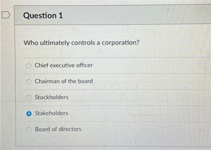 Who ultimately controls a corporation?