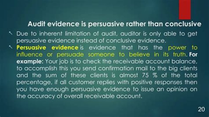 Why audit evidence is persuasive not conclusive?