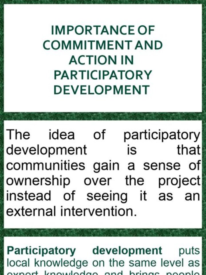 Why commitment and action are important in participatory development?