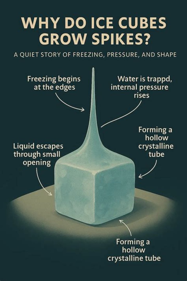 Why do ice cubes grow stalagmites?
