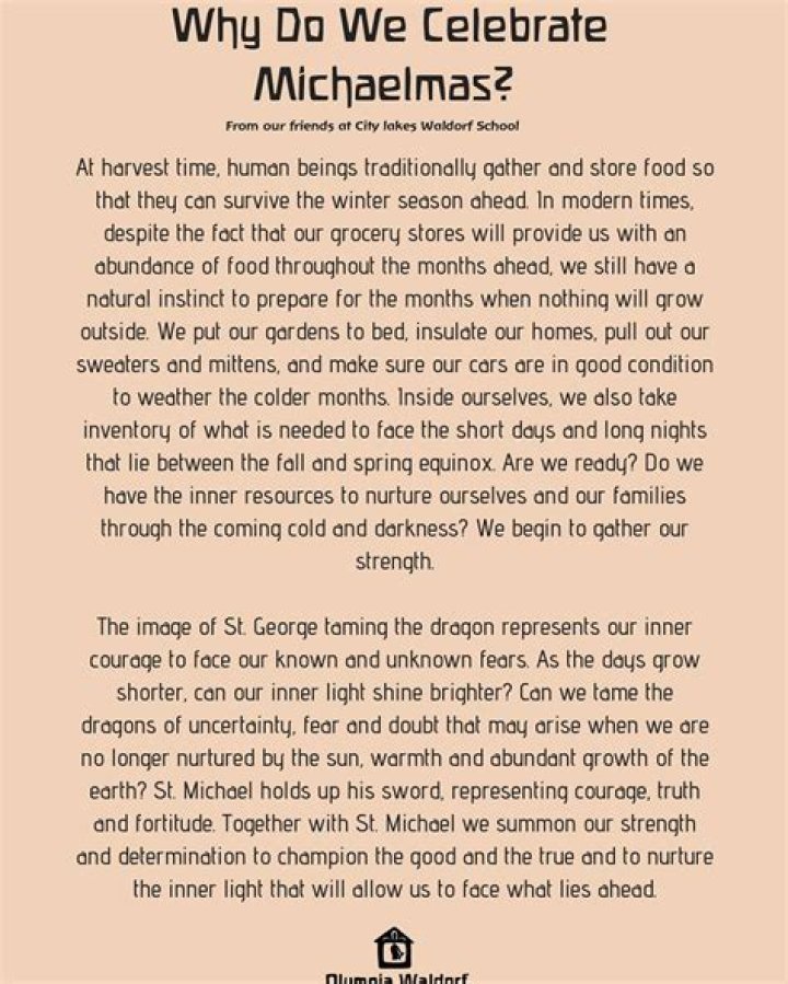 Why do we celebrate michaelmas?