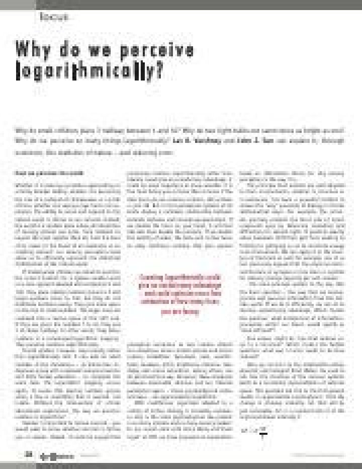 Why do we perceive logarithmically?