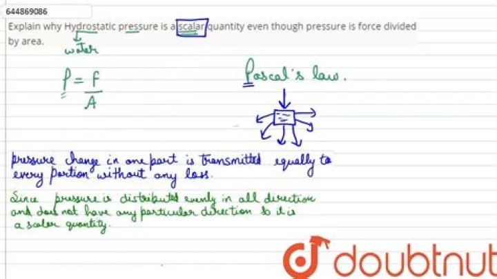 Why hydrostatic pressure is a scalar quantity?