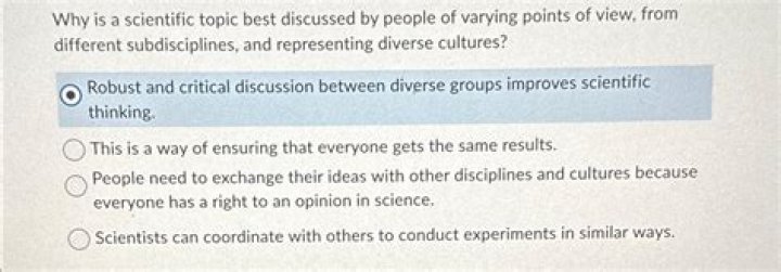 Why is a scientific topic best discussed?