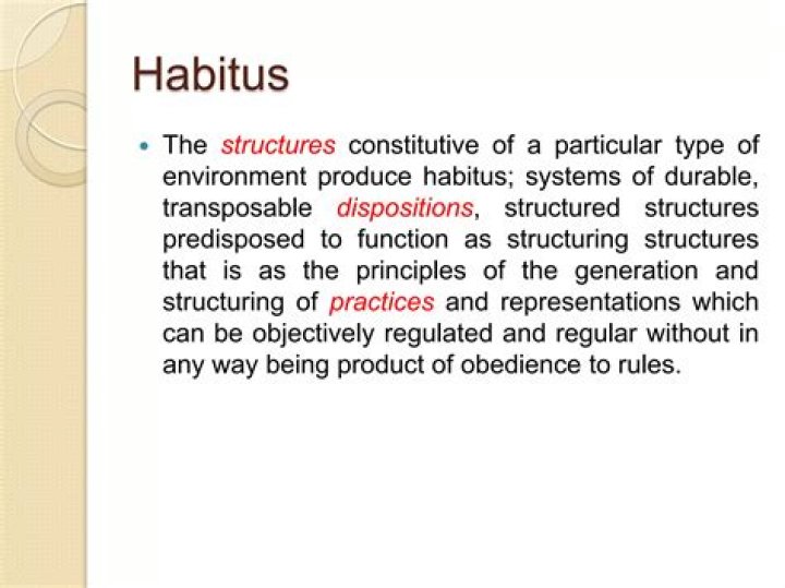 Why is habitus important?