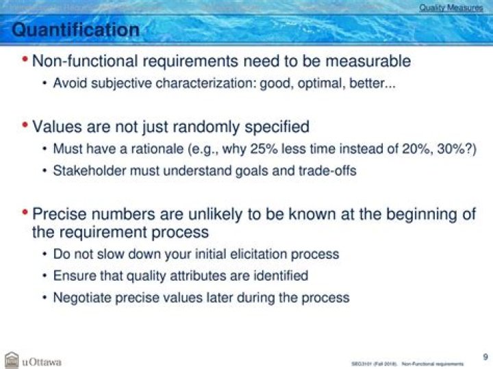 Why is quantification of quality goals important?