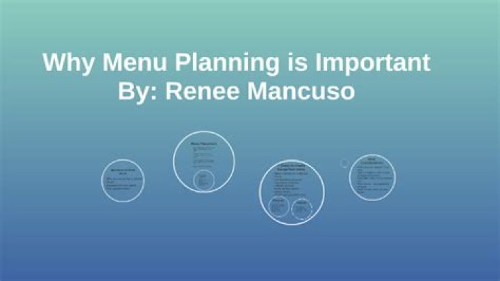 Why menu planning is important?