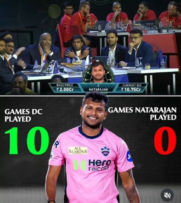 Why t natarajan is not playing?