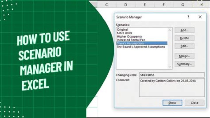 Why use scenario manager in excel?