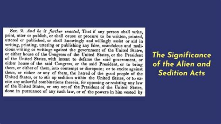 Why were the alien and sedition acts created?